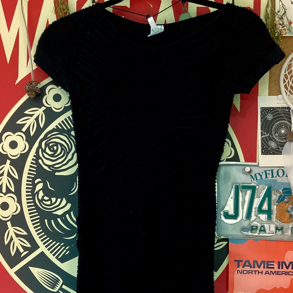 Tight black mini dress